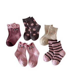 Calcetines de Algodón para Niñas, Estilo Primavera-Otoño, Lindos Dibujos Animados, Medias Transpirables Antideslizantes para Bebés de 0.5 a 3 Años - Product Image 1