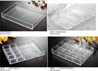 Organiseur de tiroirs rectangulaire en acrylique Jack Worth, 3 séparateurs longs + 8 séparateurs courts pour le rangement de cosmétiques et de bijoux, classique