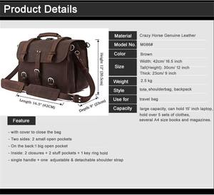 Sac à main en cuir véritable pour ordinateur portable, sac d'affaires, sac à bandoulière exécutif, sac à main pour homme, sacoche pour homme LLB-0103 - Product Image 4