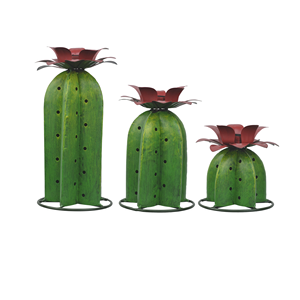 Piquets de jardin en fer forgé 3D en forme de fleurs (lot de 3) - Product Image 1