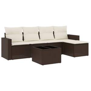 Conjunto de Sofás Modulares para Jardín, Ratán Sintético Marrón, Muebles de Exterior, Diseño Contemporáneo y Cómodo para Uso en Jardín - Product Image 4