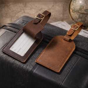 Etiquetas de Equipaje de Cuero Genuino, Etiquetas Personalizadas para Bolsas, Etiquetas de Privacidad para Viajes, Etiquetas para Maletas con Logotipo Personalizado, Diseño LMP-0208 - Product Image 5