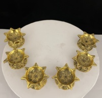 Nouveauté : Ensemble de Diyal traditionnel indien fait main, plaqué or, design étoile, provenant du Rajasthan, pour la décoration de la maison et les cadeaux