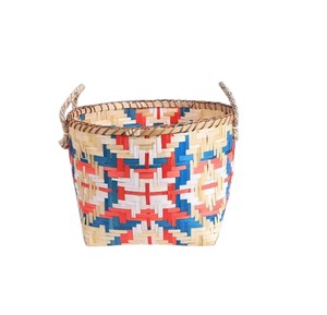 Cesta de Bambú Estilo Vintage, Cesto para Ropa Sucia, Organizador Redondo para Cocina, Accesorios para el Hogar, Organizadores, Contenedores de Almacenamiento, Cajas - Product Image 4