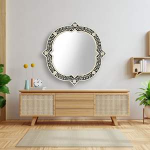Cadre de miroir en résine avec incrustations de os, motifs complexes, pour présentoirs muraux décoratifs haut de gamme - Product Image 2