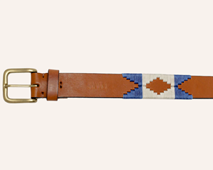 Cinturón de Polo Personalizado al por Mayor, Bordado Ecuestre, Clásico para Hombre, de Cuero Genuino, con Diseño de Estrella, OEM ODM - Product Image 5