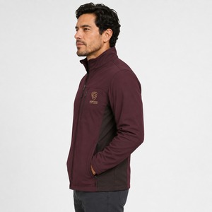 Veste polaire bordeaux pour homme, col montant, fermeture éclair, coupe-vent, décontractée, pour l'automne, coupe ajustée, en polyester tricoté - Product Image 4