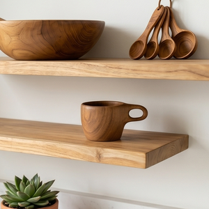 Mug à café en bois de teck naturel de haute qualité à 100 %, avec poignée ergonomique ovale, pour le camping et les voyages, vaisselle de qualité alimentaire, finition sûre - Product Image 4