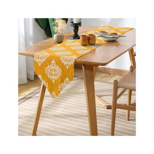 Camino de mesa bordado de algodón 100% 220 GSM tejido de sarga resistente a las manchas ecológico certificado GOTS hecho en India exportación - Product Image 1