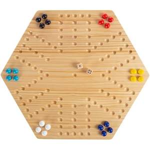 Planche Jackaroo ronde personnalisée de 20 pouces |   Jeu de puzzle en bois durable |   Jeu de table avec 4 couleurs de billes et cartes à jouer incluses - Product Image 2