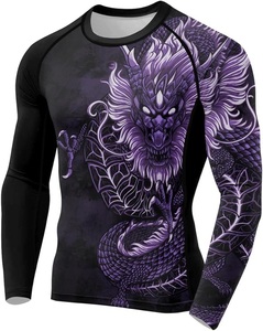 Vêtements de protection solaire en gros, chemise de compression, rashguard, manches longues sublimées, personnalisé, surf, BJJ, unisexe, OEM, 100% polyester - Product Image 6