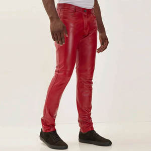 Pantalones de cuero genuino de alta calidad OEM para hombre, pantalones de cuero de moda en venta, pantalones de cuero de alta calidad. - Product Image 5