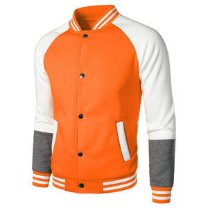 2026 Custom Design <b>Men's</b> Baggy Varsity <b>Jacket</b> Cotton Sleeves Turn-down Collar Winter Embroidery Patch Front Eco-Friendly - Product Image 2