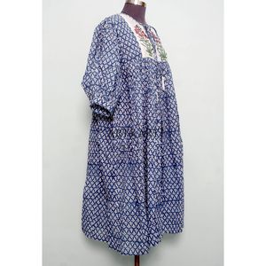 Vestidos Midi Boho de Verano con Estampado Floral Dulce de 2 Piezas, 100% Algodón, Cuello en V, Borlas, Manga Corta, Holgados e Informales - Product Image 4