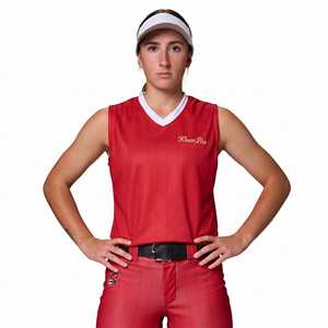 KhumBro Unisex Rotes Funken-Sublimations-Baseballtrikot V-Ausschnitt Kurzarm Atmungsaktives Mesh-Sporttrikot KHUMBRO SPORTS Team - Product Image 4