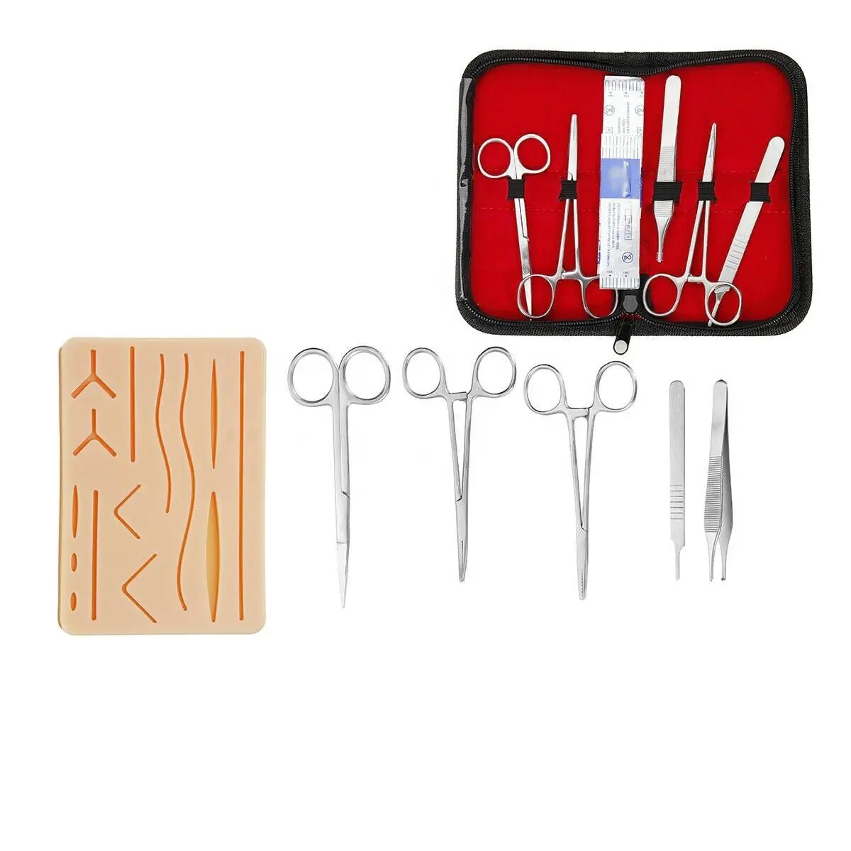 Medical Practice Suture Red Kit With Extra Large Suture Pad | Student Suture Kit | Medical Practice Suture Kit Customized
