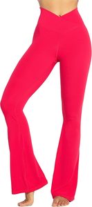 High Waisted <b>Flared</b> <b>Leggings</b> Wide Leg Workout Pants Cross Waist Yoga Trousers for Gym Dance Wear - Product Image 6
