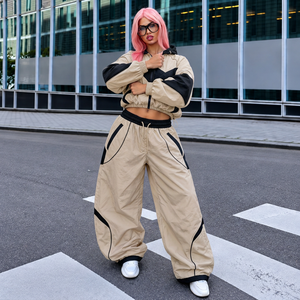 Custom 180 GSM <b>Womens</b> <b>Windbreaker</b> Tracksuit Taslan <b>Windbreaker</b> Lightweight Tracksuit for Sportswear Brands - Product Image 3