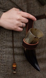 Handmade Natural Drinking Horn Traditional Viking Style Horn for <b>Beer</b> Mead Wine Ale and Beverage Serving - Product Image 2