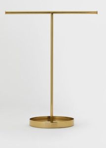 Metal Brass Jewelry Stand With Three Tiers And Oval Base For Bedroom Decor - Product Image 4