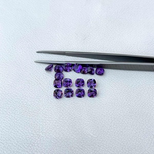 Certified Natural 4mm African Amethyst Faceted <b>Cushion</b> Cut Loose Gemstone Silver Jewelry From Manufacturer Supplier Trending Now - Product Image 4