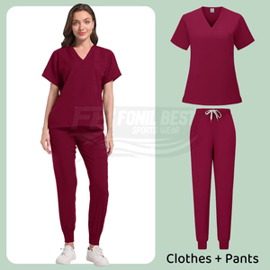 Nuevo Conjunto de Uniformes Médicos de Alta Calidad, Pantalones Deportivos Elásticos en Cuatro Direcciones, Unisex, de Lona y Spandex, Colores Personalizables - Product Image 6