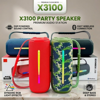 BOOMBOX3100 Système audio sans fil 60W à basses profondes, avec quatre haut-parleurs, subwoofer optimisé par DSP, batterie 7000mAh et éclairage dynamique pour soirées