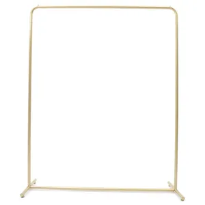 Minimalist Standing Clothing Organizer Rectangle Aluminum Metal <b>Rack</b> Single Tier for Wardrobe Space Saving Design - Product Image 2