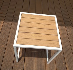 Mesa Auxiliar Moderna para Patio Exterior Resistente a la Intemperie con Estructura Metálica con Recubrimiento en Polvo y Tablero de PS - Product Image 2