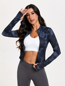 Standing collar zipper <b>yoga</b> wear women's sports tops fitness clothing long sleeve thin <b>jacket</b> running <b>Yoga</b> <b>Jackets</b> - Product Image 5
