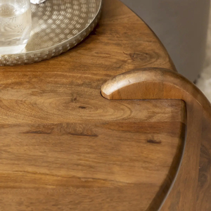 Mesa de Centro Plegable Redonda de Madera de Mango Sólida, Estilo Nórdico Simple, Duradera, Ecológica, para Hogar, Oficina o Uso Comercial - Product Image 4
