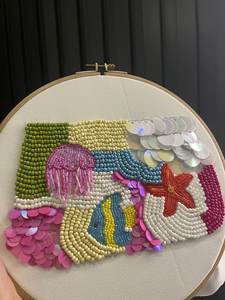 Classic Floral Embroidery Beaded Coin Pouch & Zipper Wallet Handmade <b>Small</b> Size with Mixed Colors Pattern Customizable Shape - Product Image 1