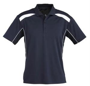 Polo de Manga Corta Azul Marino para Hombre, Corte Regular, Deportivo, Tejido de Punto, Secado Rápido, Diseño de Color Sólido - Product Image 1
