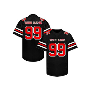 Camiseta de Fútbol Americano Personalizada con Cuello en V, Malla 100% Poliéster, Manga Corta, Impresión por Transferencia de Calor, Nombre del Equipo, Número 99, Transpirable - Product Image 3