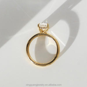 Anillo de Diamante Cultivado en Laboratorio con Corte Esmeralda, Color D, Oro Sólido de 14K/18K, Clásico, Certificado IGI/GIA, Joyería de Compromiso y Boda para Mujer - Product Image 2