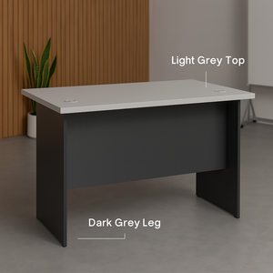 Bureau de direction rectangulaire moderne avec plateau en bois et cadre noir, design durable, mobilier commercial, système de bureau AY V-GT - Product Image 5