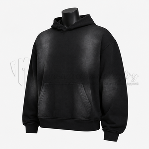 Sweat à capuche noir délavé pour homme, coupe oversize, style streetwear, en molleton, personnalisable, fabricant de sweats à capuche vierges - Product Image 3