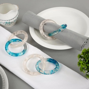 Colorful Resin Napkin <b>Rings</b> Set Morden Luxury Table Decor Party Accessory Durable Eco-Friendly 4.5cm Width Customizable - Product Image 5