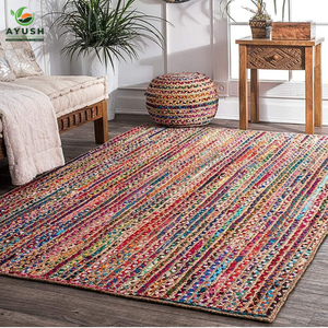 Tapis absorbants et antidérapants en fibres de jute avec coton intégré, tapis sur mesure pour salon et chambre. - Product Image 4