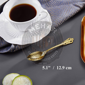 Juego de cucharas doradas de color sólido fabricadas en Pakistán, servicio OEM, MOQ bajo, juego de cucharas doradas en venta - Product Image 2