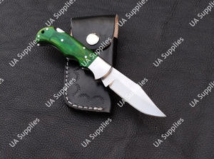 Cuchillo Plegable Profesional de Acero Inoxidable Forjado a Mano para Camping y Caza, con Mango Personalizable de Madera Pakka, OEM - Product Image 3
