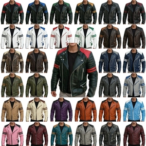 Custom Men's Genuine Leather <b>Biker</b> <b>Jacket</b> Motorcycle Fashion <b>Jacket</b> with Zippers - Product Image 4