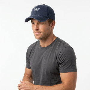 Unisex Baseball Cap 6-Panel <b>Navy</b> Blue Embroidered Shaka Logo Adjustable Back Closure Casual Style Adult <b>Hat</b> - Product Image 2