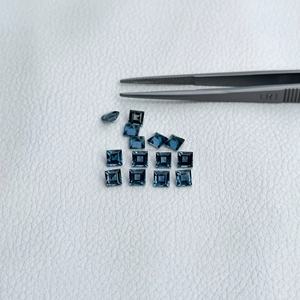 9mm naturel Londres bleu topaze à facettes coupe carrée calibré pierres précieuses en vrac pierre polie sertissage de bijoux meilleure Collection - Product Image 2