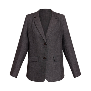 Blazer sur mesure pour femme à carreaux écossais, manches longues, revers cranté, deux boutons, poches, costume de bureau, fabricant OEM/ODM en gros - Product Image 3
