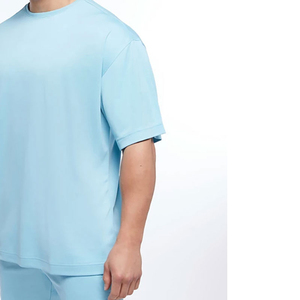 T-shirt homme oversize à blocs de couleur, coupe ample, manches courtes, en coton, décontracté, style moderne, idéal pour l'été et le quotidien - Product Image 5