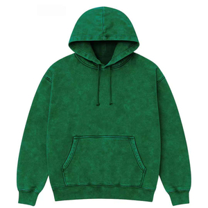 Sudadera con capucha OEM personalizada con logotipo gráfico bordado, cremallera, 100% algodón, extragrande, lavado a la piedra, efecto ácido, estampado de calavera, vintage, desgastada - Product Image 4