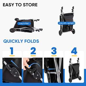 Foldable Lightweight Pet Stroller for Small to Medium <b>Dogs</b> and Cats Durable with Storage Basket for <b>Carrying</b> Your PETS - Product Image 6