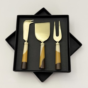 Western Stainless Steel <b>Cheese</b> Cutting Tools Gold Plated with Resin Handle for Home Hotel Kitchenware <b>Cheese</b> <b>Sets</b> - Product Image 1