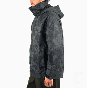 Veste de pêche à la mouche décontractée en toile unie avec capuche, coupe-vent, respirante, grande taille, fermeture éclair, pour homme, hiver - Product Image 3
